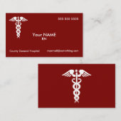 Nurse Caduceus Red Visitenkarte (Vorne/Hinten)