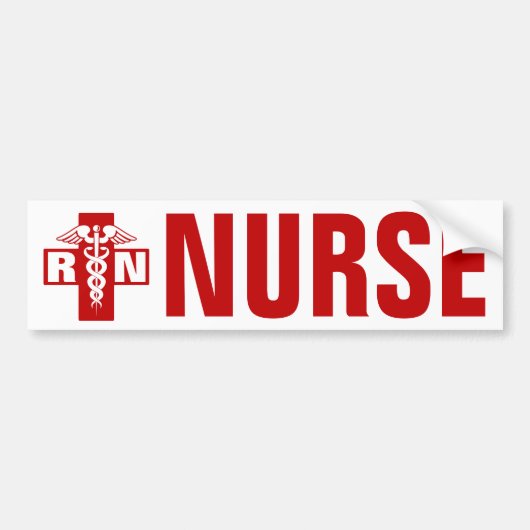 Nurse Caduceus RN oder Initialen Autoaufkleber (Vorne)