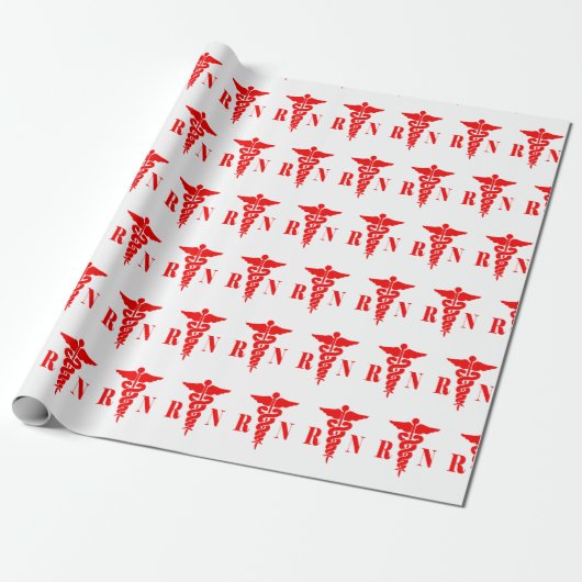 Nurse Caduceus (rot) Geschenkwrap Geschenkpapier (Ungerollt)