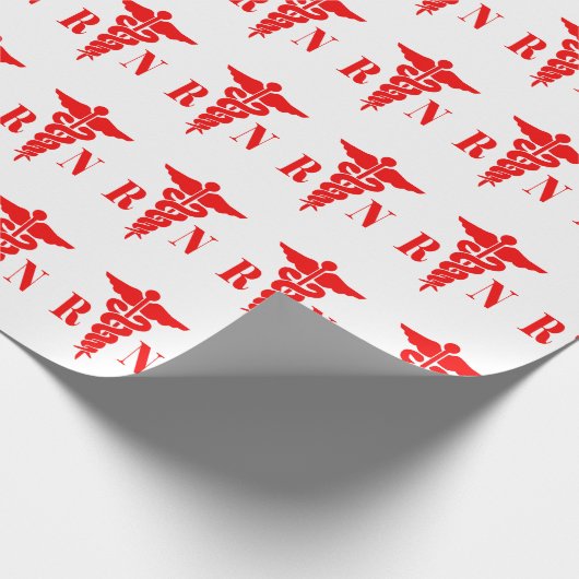 Nurse Caduceus (rot) Geschenkwrap Geschenkpapier (Ecke)