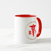 Nurse Caduceus Symbol-Tasse Tasse (VorderseiteRechts)