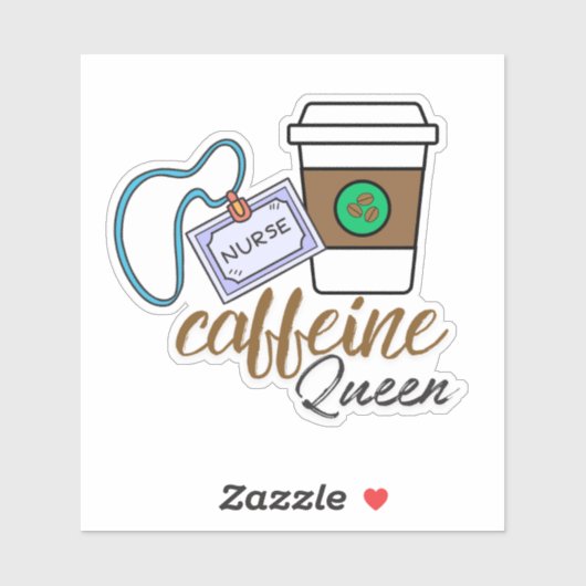 Nurse Caffeine Queen Waterproof Aufkleber (Blatt)