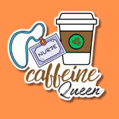 Nurse Caffeine Queen Waterproof Aufkleber