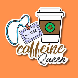 Nurse Caffeine Queen Waterproof Aufkleber