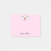 Nurse-Cap-Add-Name Rosa 4x3 Post-it Klebezettel (Vorderseite)