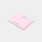 Nurse-Cap-Add-Name Rosa 4x3 Post-it Klebezettel (angewinkelt)