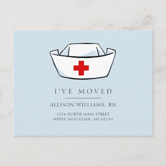 Nurse Cap Blue Moving Ankündigungspostkarte (Vorderseite)