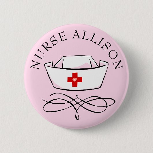 Nurse Cap Name Pink hinzufügen Button (Vorderseite)