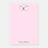 Nurse Cap Name Rosa 4x6 hinzufügen Post-it Klebezettel (Vorderseite)