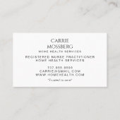 Nurse Caregiver Boho Floral Stethoscope  Visitenkarte (Rückseite)