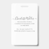 Nurse Caregiver Floral Stethoscope Ausweis (Back)