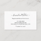 Nurse Caregiver Floral Stethoscope Business Card Visitenkarte (Rückseite)