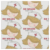 Nurse Cartoon Pima Baumwollgewebe Stoff (Nahaufnahme)