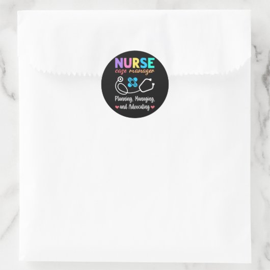 Nurse Case Manager Apprecision Nurse Case Manageme Runder Aufkleber (Tasche)