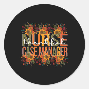 Nurse Case Manager Erntedank Case Management Runder Aufkleber