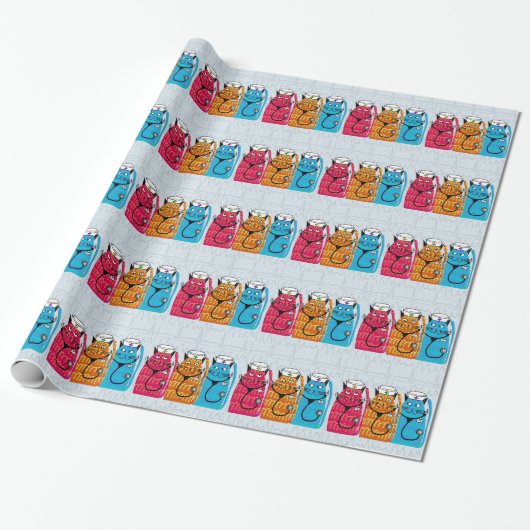 Nurse Cats Geschenk Wrap Blue Geschenkpapier (Ungerollt)