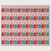 Nurse Cats Geschenke Wrap Pink Geschenkpapier (Flach)