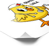 Nurse chick Cartoon | Hintergrundfarbe auswählen Fotodruck (Ecke)