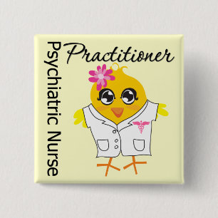 Nurse Chick v2 Psychiatric Nurse Practitioner Button