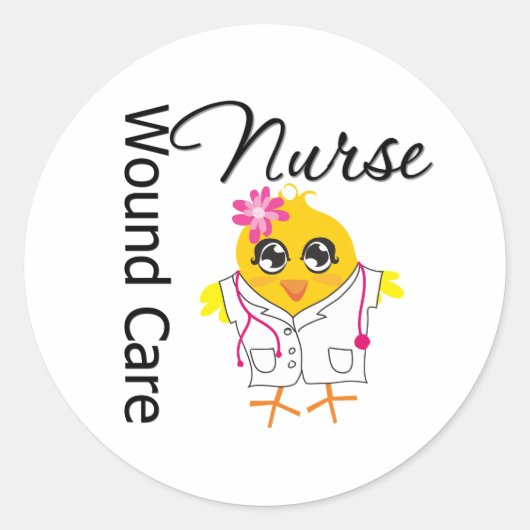 Nurse Chick v2 Wound Care Nurse Runder Aufkleber (Vorderseite)