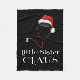 Nurse Christmas Little Sister Claus Matching Santa Fleecedecke