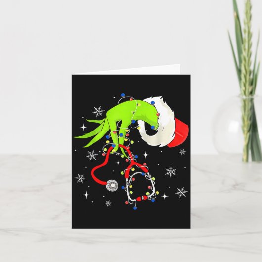 Nurse Christmas Stethoscope Nurses Xmas Pajamas Sa Karte (Vorderseite)