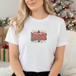 Nurse Christmas T-Shirt Tri-Blend Shirt