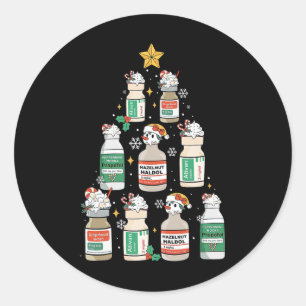 Nurse Christmas Tree Propofol Rn Er Icu Nurse Xmas Runder Aufkleber