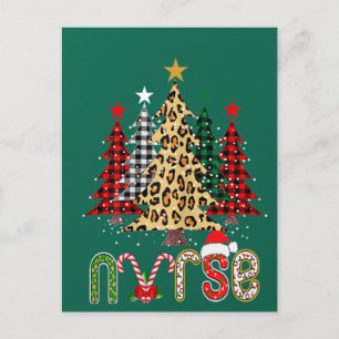 Nurse Christmas Tree Stethoscope RN LPN Scrub Nurs Postkarte