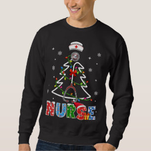 Nurse Christmas Tree Stethoscope RN LPN Scrub Nurs Sweatshirt