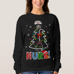 Nurse Christmas Tree Stethoscope RN LPN Scrub Nurs Sweatshirt