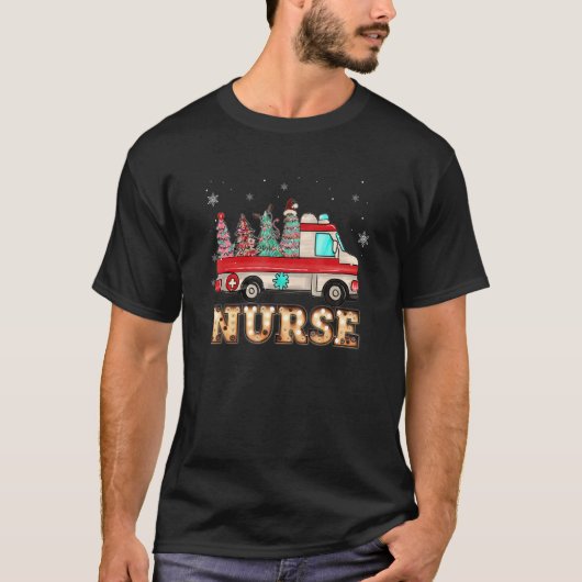 Nurse Christmas Tree Stethoscope RN LPN Scrub Nurs T-Shirt (Vorderseite)