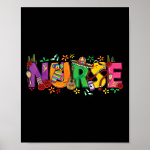 Nurse Cinco De Mayo Fiesta Mexican Nursing Taco Nu Poster
