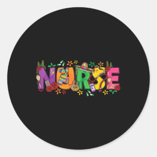 Nurse Cinco De Mayo Fiesta Mexican Nursing Taco Nu Runder Aufkleber