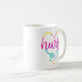 Nurse Colorful Stethoscope Kaffeetasse (VorderseiteRechts)