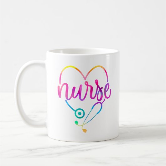 Nurse Colorful Stethoscope Kaffeetasse (Links)