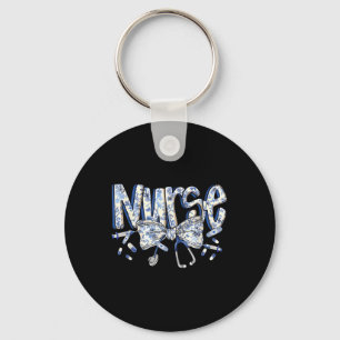 Nurse Coquette Bow Blue Stethoscope Pflege Medizin Schlüsselanhänger