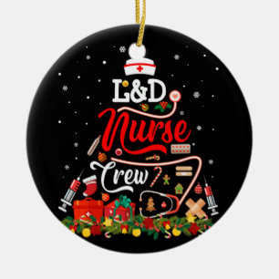 Nurse Crew Merry Christmas Labor-And-Delivery Keramik Ornament