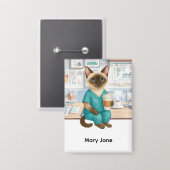 Nurse Daly Life Kaffee Zuerst für Katzenliebhaber Button (Vorderseite/Rückseite)