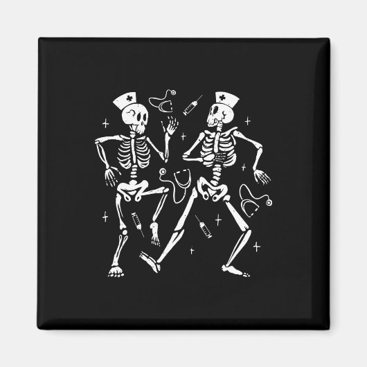 Nurse Dancing Skeleton Halloween Skelettkostüm Magnet (Vorne)
