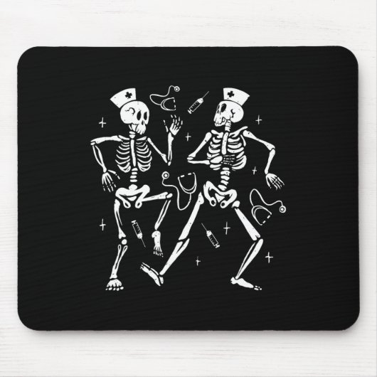 Nurse Dancing Skeleton Halloween Skelettkostüm Mousepad (Vorne)
