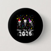 Nurse Dancing Skeleton New Year Crew 2026 Funny Er Button (Vorderseite)