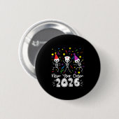 Nurse Dancing Skeleton New Year Crew 2026 Funny Er Button (Vorne & Hinten)