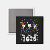 Nurse Dancing Skeleton New Year Crew 2026 Funny Er Magnet (Vorderseite/Rückseite)