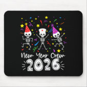 Nurse Dancing Skeleton New Year Crew 2026 Funny Er Mousepad (Vorne)