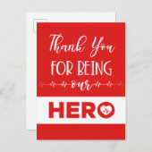 Nurse danke Ihnen Hero Postkarte (Vorne/Hinten)