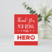 Nurse danke Ihnen Hero Postkarte (Stehend Vorderseite)