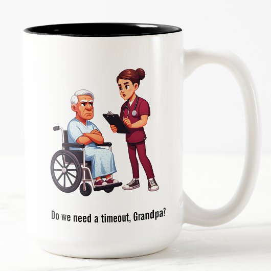 Nurse Dealing With Self Entitled Elderly Patient Zweifarbige Tasse