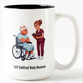 Nurse Dealing With Self Entitled Elderly Patient Zweifarbige Tasse