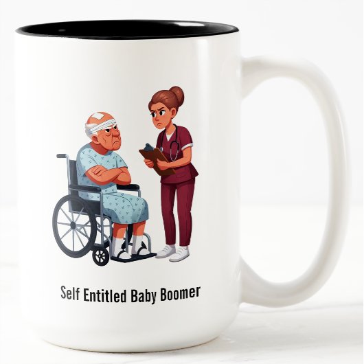 Nurse Dealing With Self Entitled Elderly Patient  Zweifarbige Tasse